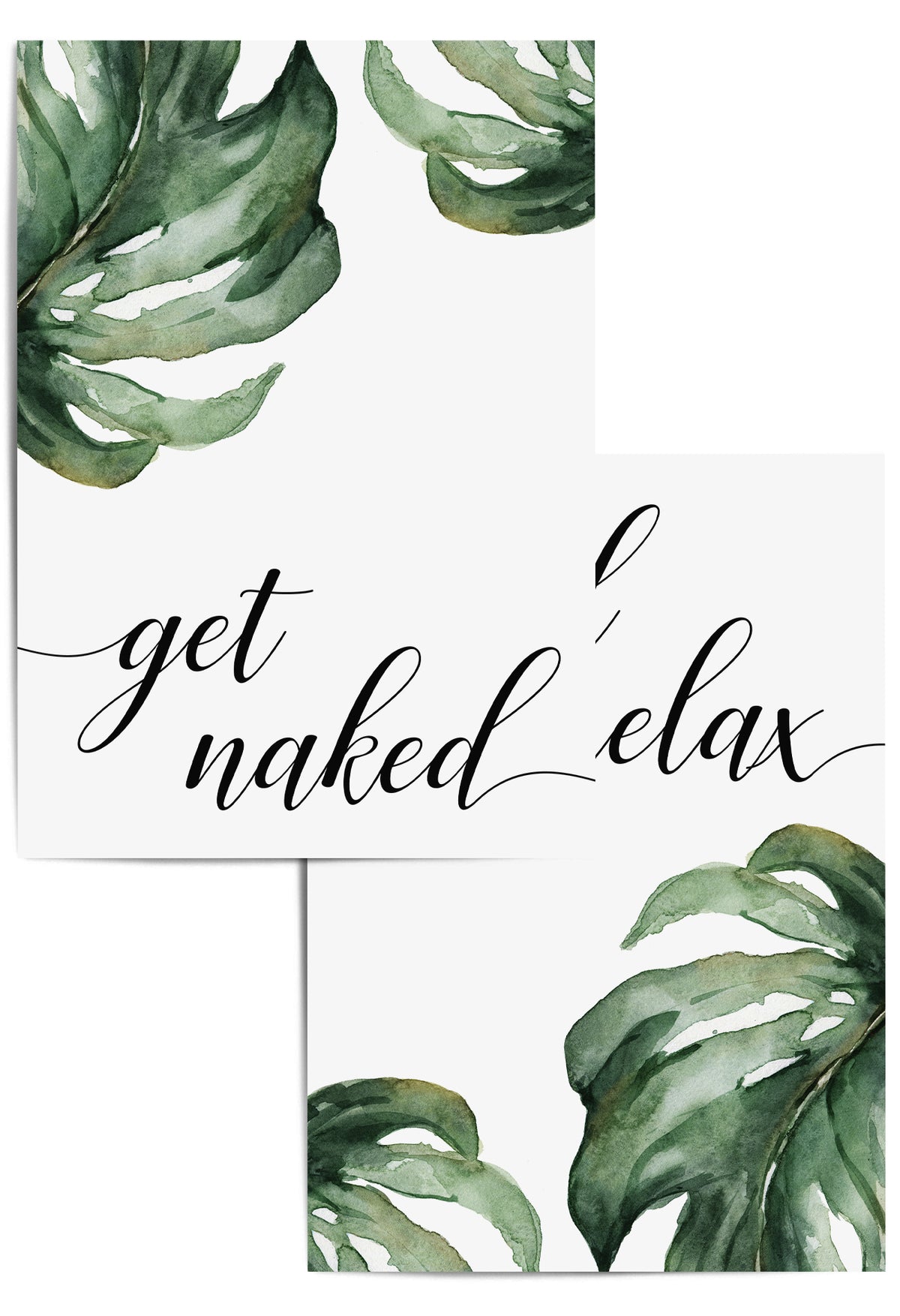 get naked and relax tropical bathroom prints
