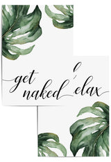 get naked and relax tropical bathroom prints