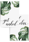get naked and relax tropical bathroom prints