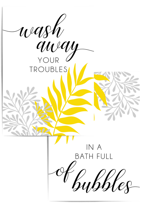 wash away you troubles bathroom prints