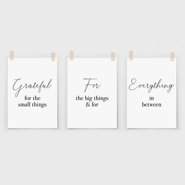 set of 3 dining room quotes grateful for the samll things