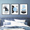 3pc geometric light blue prints