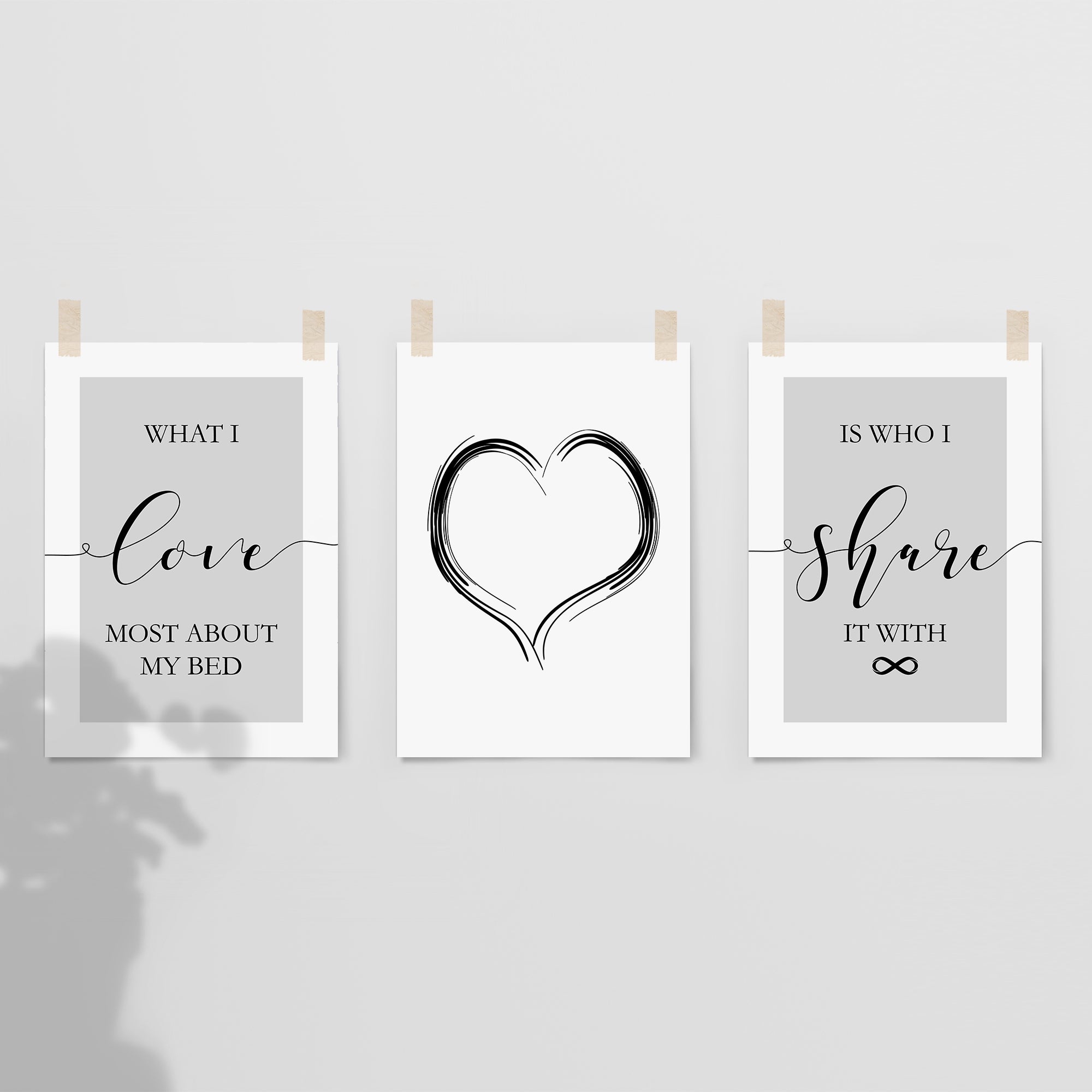 grey bedroom quotes print