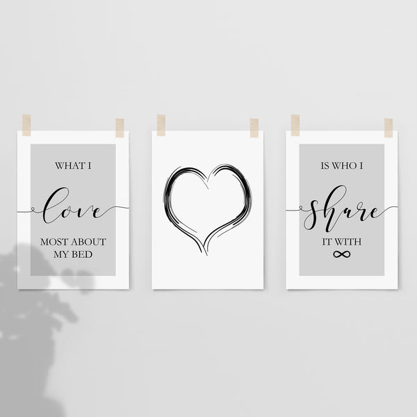 grey bedroom quotes print