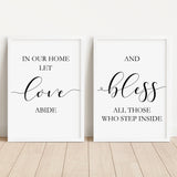 2pc set of home quote prints