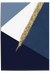 navy blue and gold abstract poster