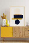 mustard yellow and beige wall art