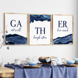 gather print sign in agate blue kitchen decor