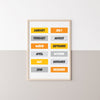 6pc Construction Educational Wall Art