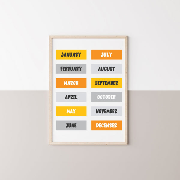 6pc Construction Educational Wall Art