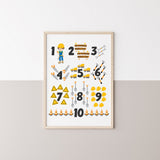 6pc Construction Educational Wall Art