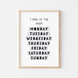 6pc Monochrome Educational Wall Art