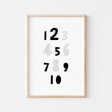 6pc Monochrome Educational Wall Art
