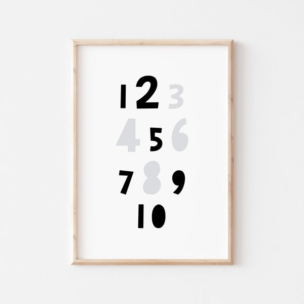 6pc Monochrome Educational Wall Art