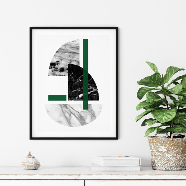 green and black wall poster