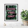 GOOD VIBES ONLY PINK WALL ART