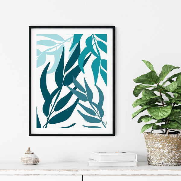 teal bedroom art