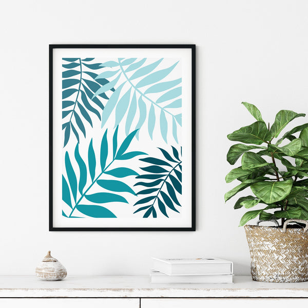teal leaf decor