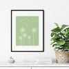 light green dandelion print