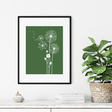 green dandelion wall decor