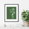green dandelion wall decor