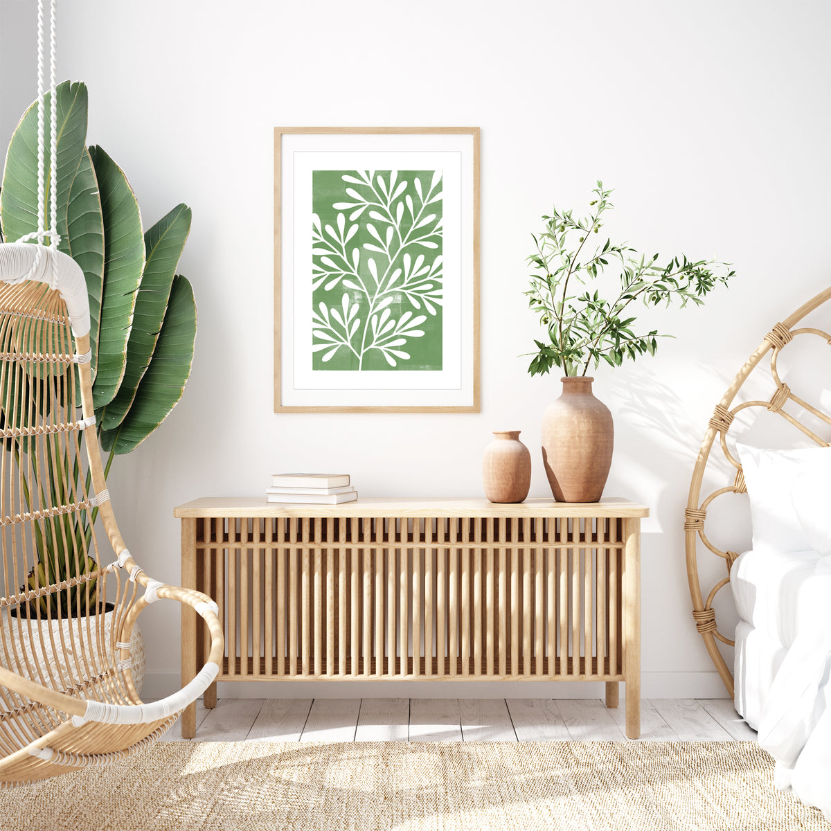 green leaf print