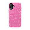 Hot Pink and White Breast Cancer Boobs Tough Phone Cases