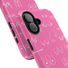 Hot Pink and White Breast Cancer Boobs Tough Phone Cases