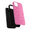 Hot Pink and White Breast Cancer Boobs Tough Phone Cases