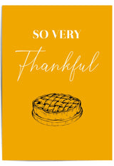 So Very Thankful – Pie Illustration Thanksgiving Wall Art Print