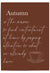 Autumn Season Quote Wall Art – Cozy Fall Brown Typography Poster with Teacup Illustration