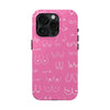 Hot Pink and White Breast Cancer Boobs Tough Phone Cases