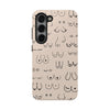 Black and Beige Boobs Tough Phone Cases