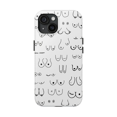 Black and White Boobs Design Tough Phone Cases