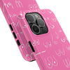 Hot Pink and White Breast Cancer Boobs Tough Phone Cases