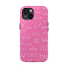 Hot Pink and White Breast Cancer Boobs Tough Phone Cases