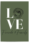 LOVE Friends & Family – Thanksgiving Wall Art Print with Turkey Illustration