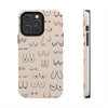 Black and Beige Boobs Tough iPhone Cases