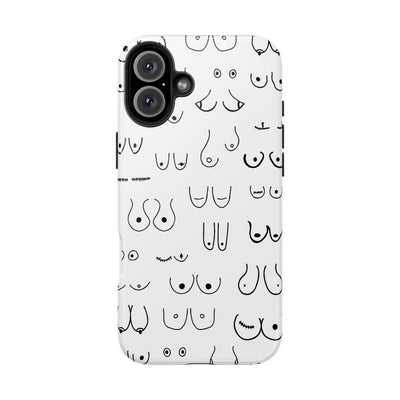 Black and White Boobs Design Tough Phone Cases