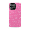 Hot Pink and White Breast Cancer Boobs Tough Phone Cases