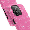 Hot Pink and White Breast Cancer Boobs Tough Phone Cases