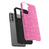 Hot Pink and White Breast Cancer Boobs Tough Phone Cases