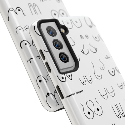 Black and White Boobs Design Tough Phone Cases