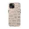 Black and Beige Boobs Tough iPhone Cases