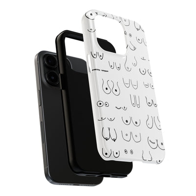 Black and White Boobs Design Tough Phone Cases