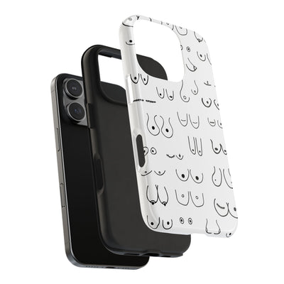 Black and White Boobs Design Tough Phone Cases