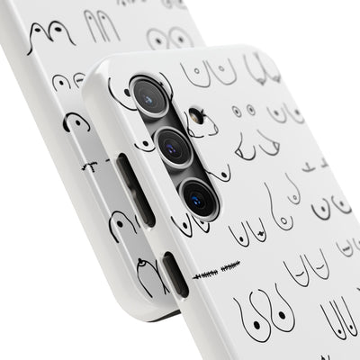 Black and White Boobs Design Tough Phone Cases