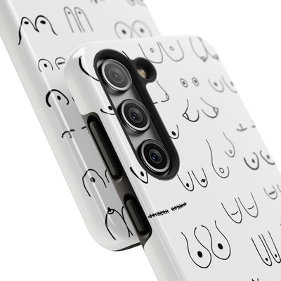 Black and White Boobs Design Tough Phone Cases