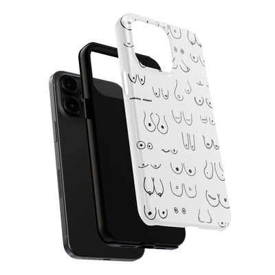 Black and White Boobs Design Tough Phone Cases