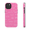 Hot Pink and White Breast Cancer Boobs Tough Phone Cases